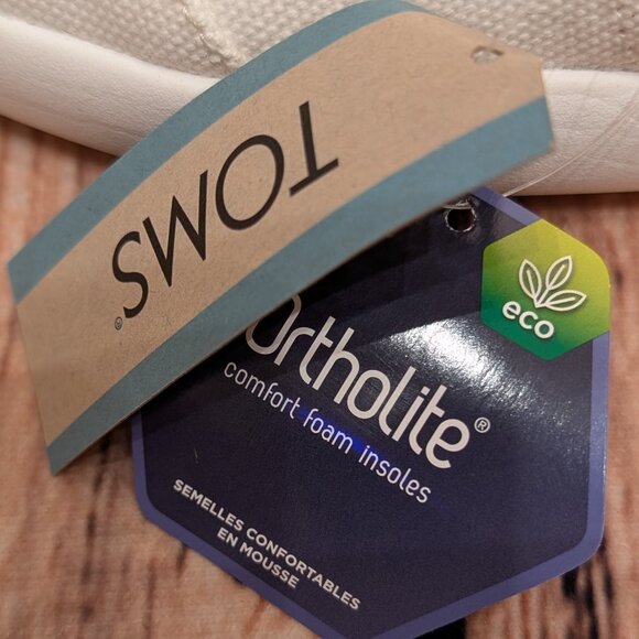 Tom's Alpargata Mallow Casual White Canvas Slip-On Shoes with Leopard Insole 6 - Picture 10 of 12